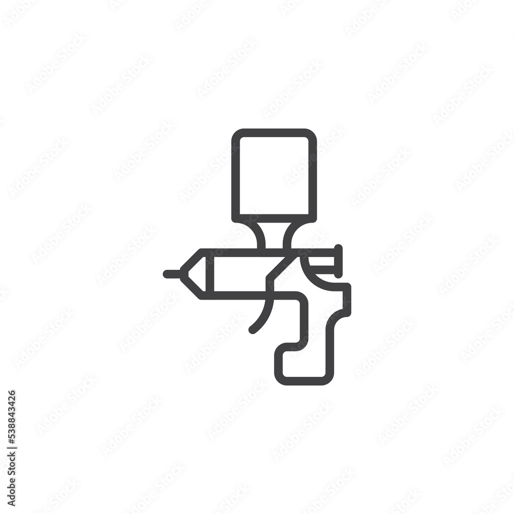 Spray gun line icon