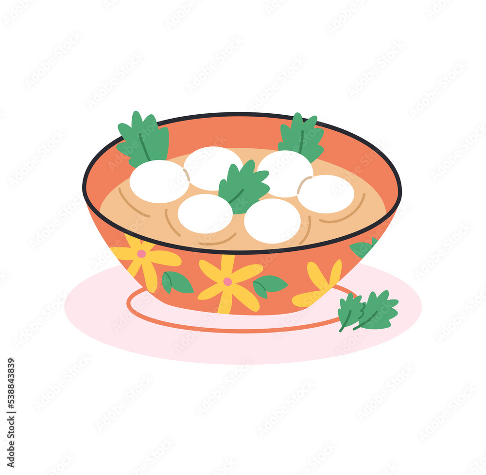 Asian dessert with glutinous rice balls Asian dessert with glutinous rice balls