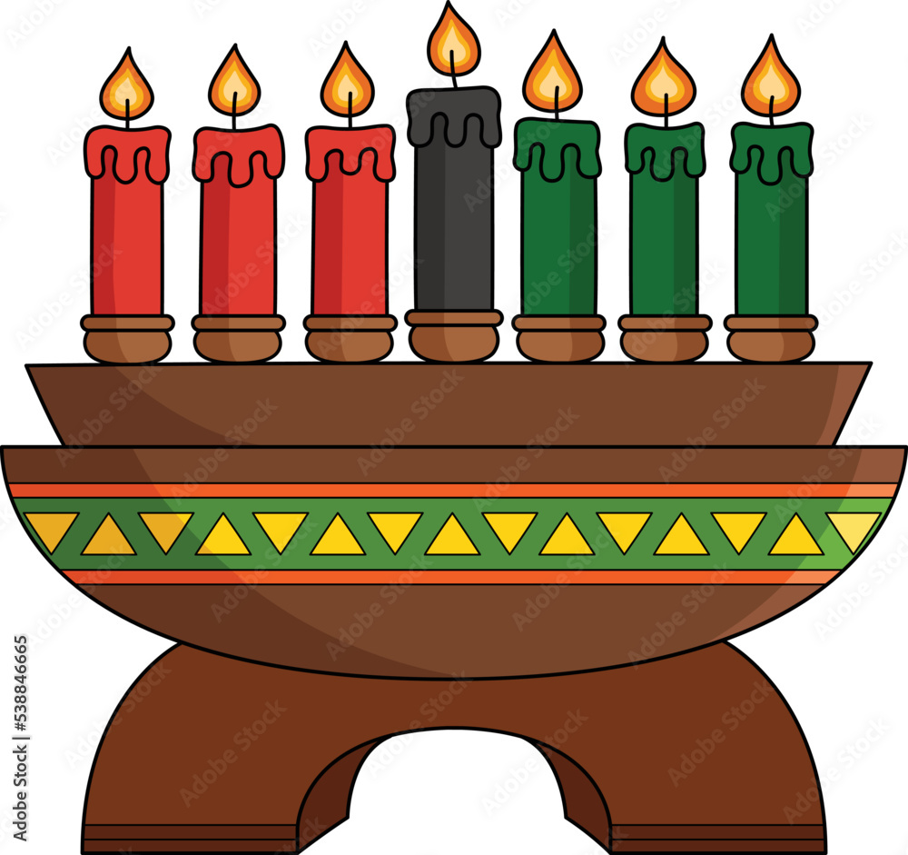 Happy Kwanzaa Kinara Cartoon Colored Clipart Stock Vector Adobe Stock