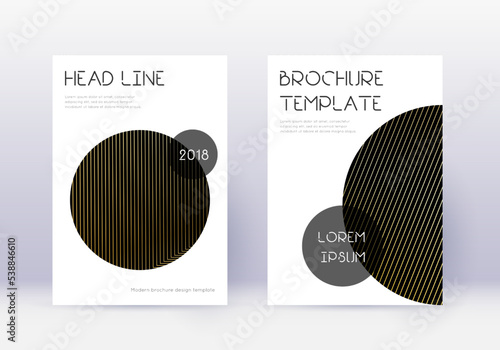 Trendy cover design template set. Gold abstract li