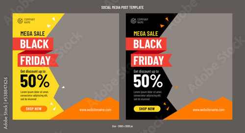 Fashion social media banner template for black friday