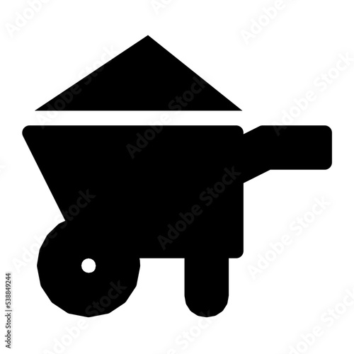 Wheelbarrow Vector Icon