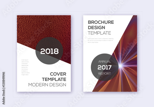 Modern cover design template set. Orange abstract