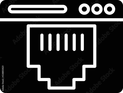 Lan Port Vector icon which is suitable for commercial work and easily modify or edit it
