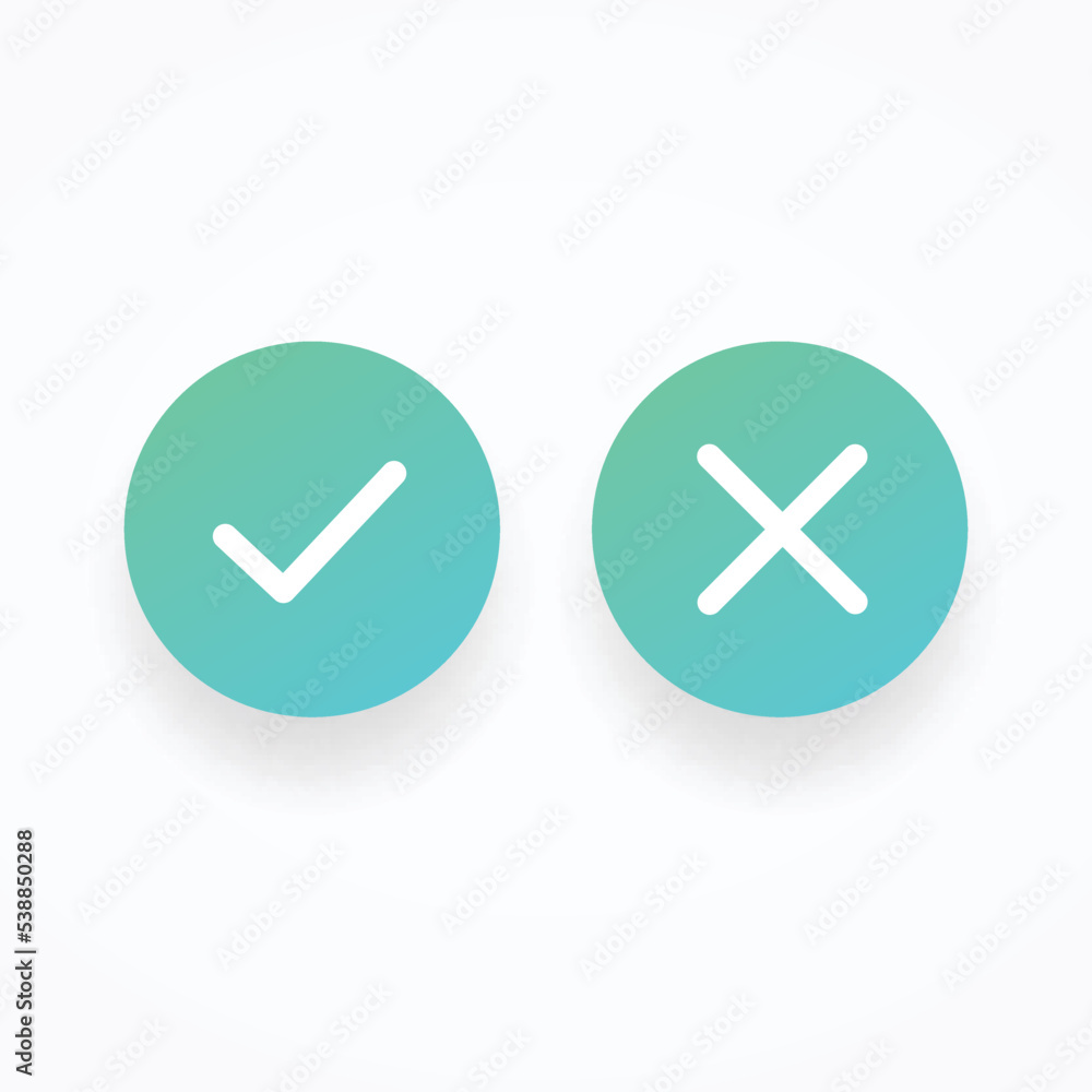 Yes and no web buttons with shadow. Vector illustration
Yes and no web buttons with shadow. Vector illustration