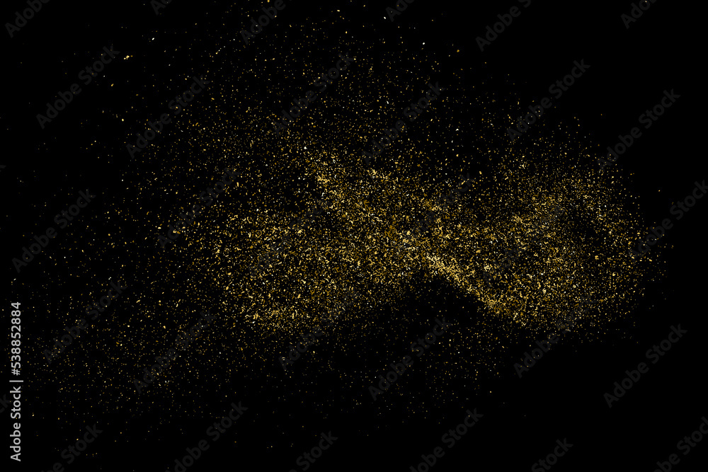 Gold Glitter Texture Isolated on Black Background. Golden stardust. Amber Particles Color. Sparkles Rain. Vector Illustration, Eps 10. Gold Glitter Texture Isolated on Black Background. Golden stardust. Amber Particles Color. Sparkles Rain. Vector Illustration, Eps 10.