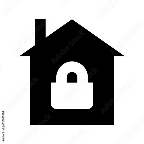 Locked House Flat Vector Icon