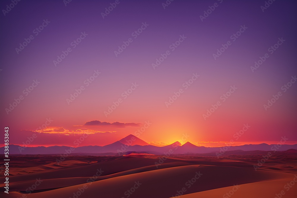 A beautiful warm sunset over the desert. A beautiful warm sunset over the desert.
