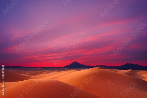 A beautiful warm sunset over the desert. photo