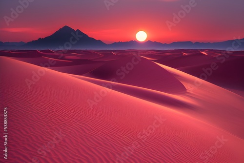 A beautiful warm sunset over the desert.