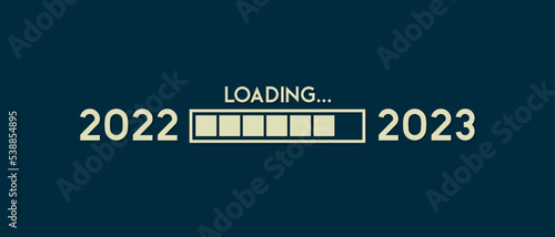 Loading bar for 2023 goal planning business concept, vector illustration for graphic design with dark background happy new year concept idea.