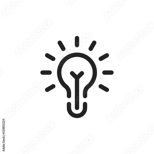 black thin line lightbulb like insight icon