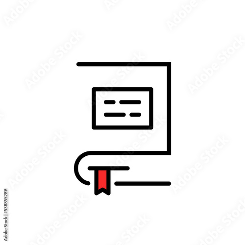 linear black abstract book icon for easy education photo