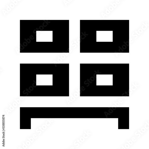 Chest of Drawers Flat Vector Icon 