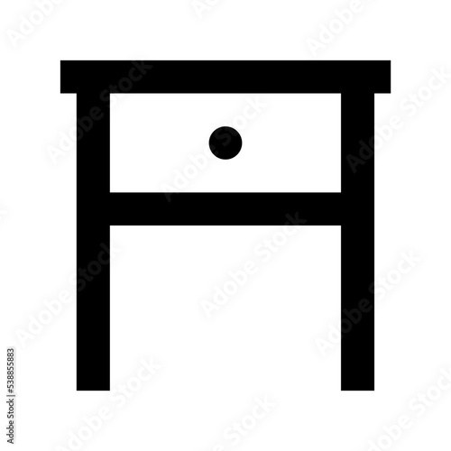Bedside Table Flat Vector Icon 