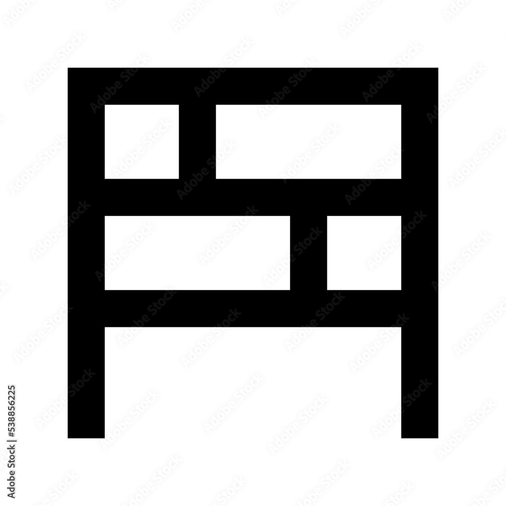 Bookshelf Flat Vector Icon Bookshelf Flat Vector Icon