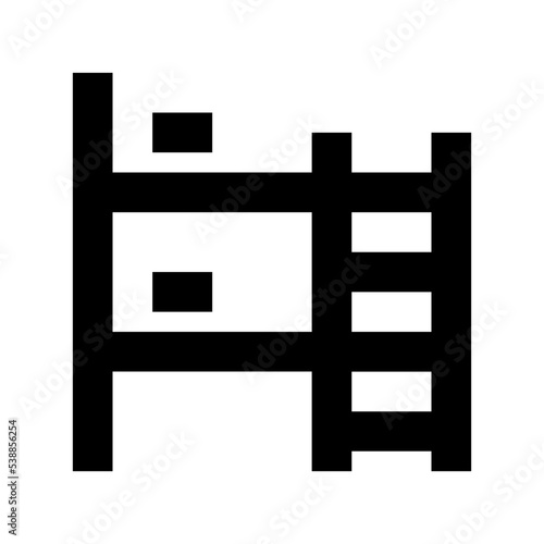 Bunk Bed Flat Vector Icon 