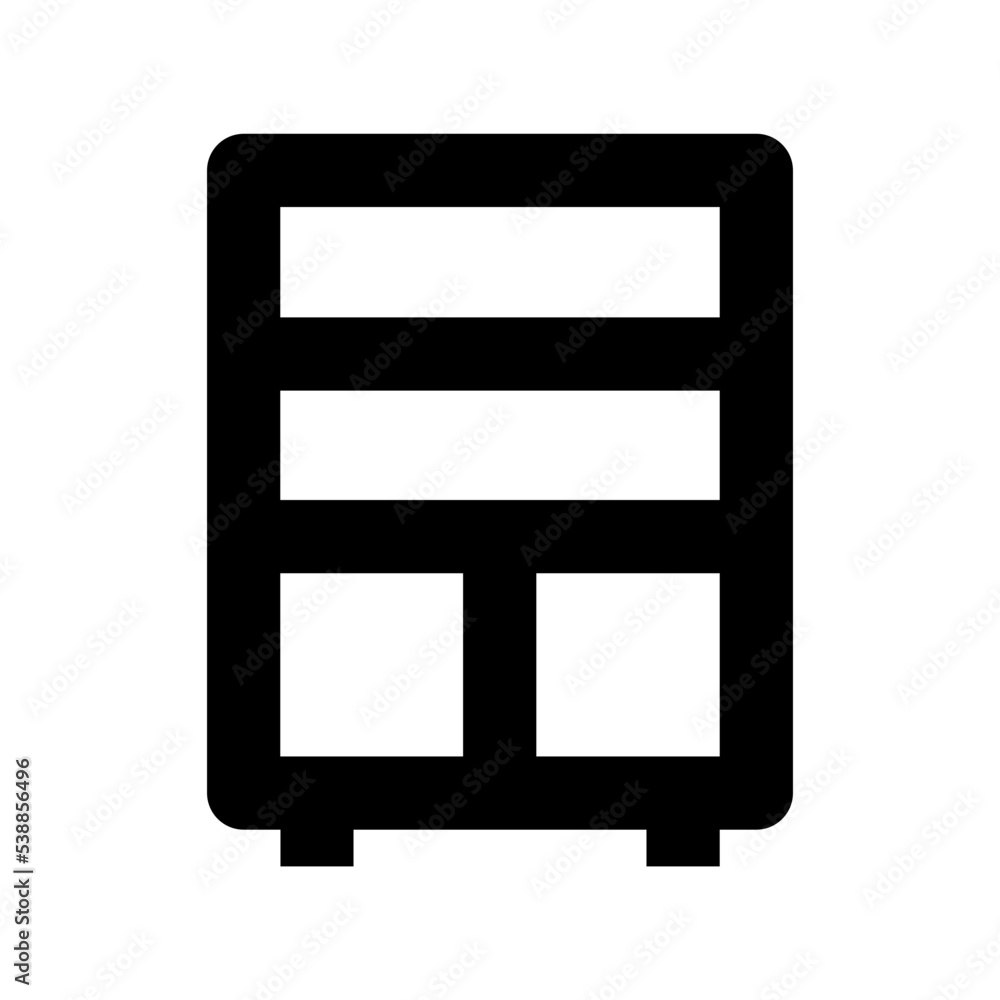 Bookshelf Flat Vector Icon Bookshelf Flat Vector Icon