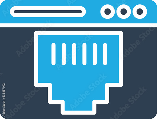 Lan Port Vector icon which is suitable for commercial work and easily modify or edit it

