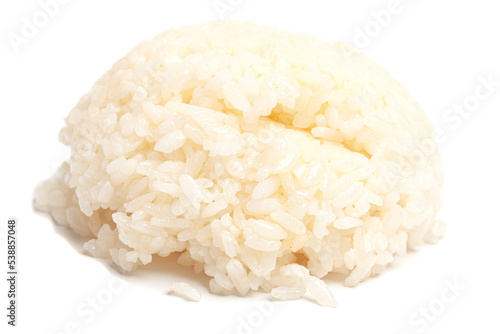 boiled rice isolated on white background