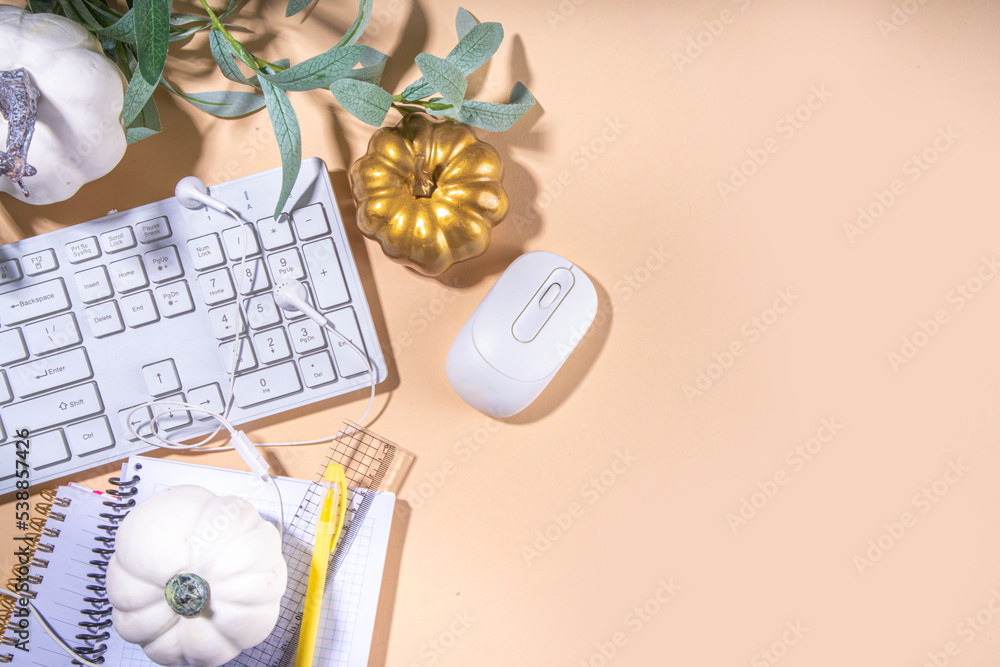 Autumn office background Autumn office background