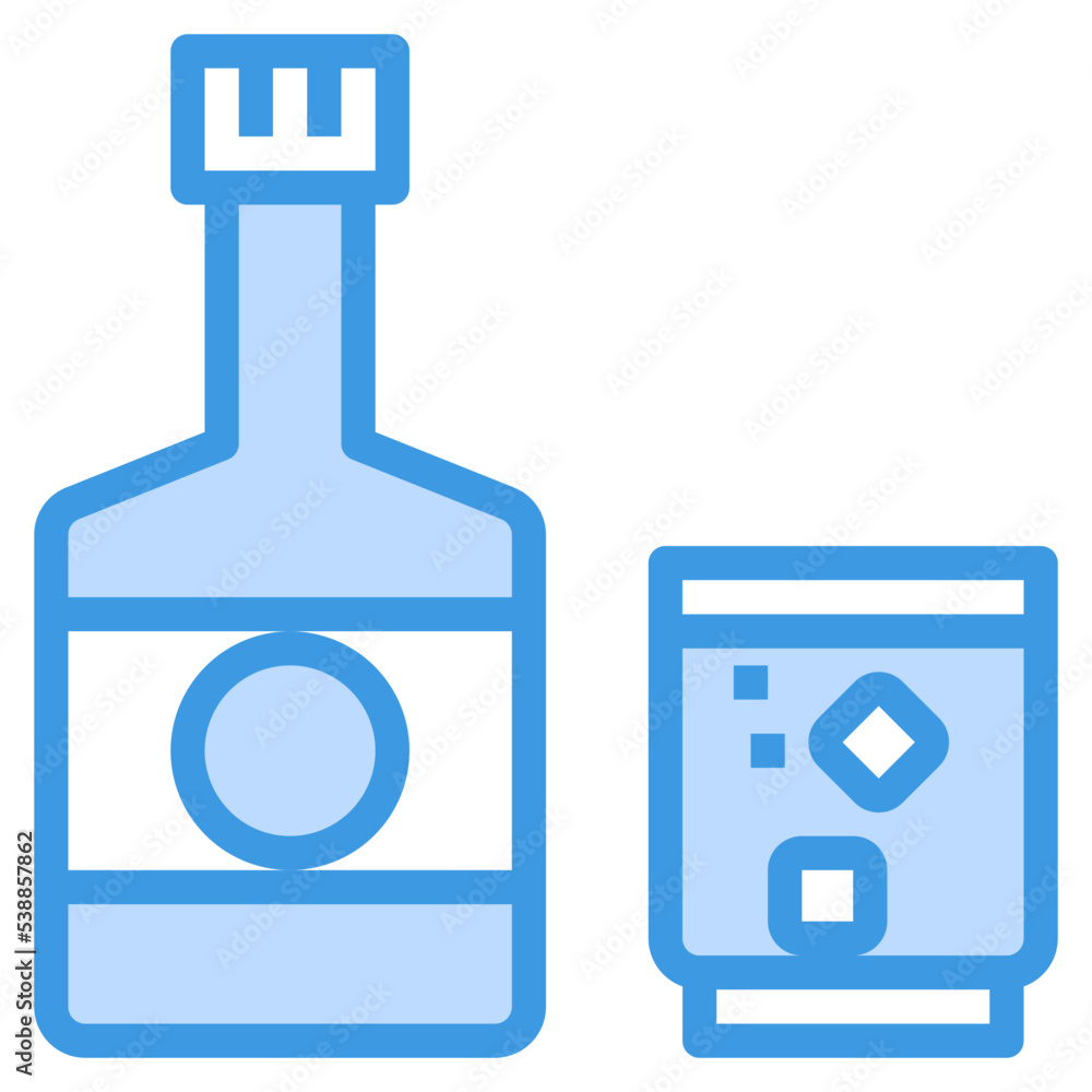 Beverage blue outline icon Beverage blue outline icon