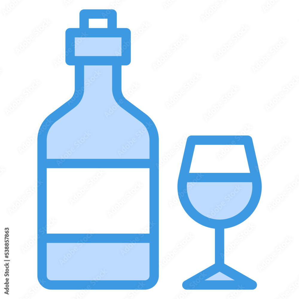 Beverage blue outline icon Beverage blue outline icon
