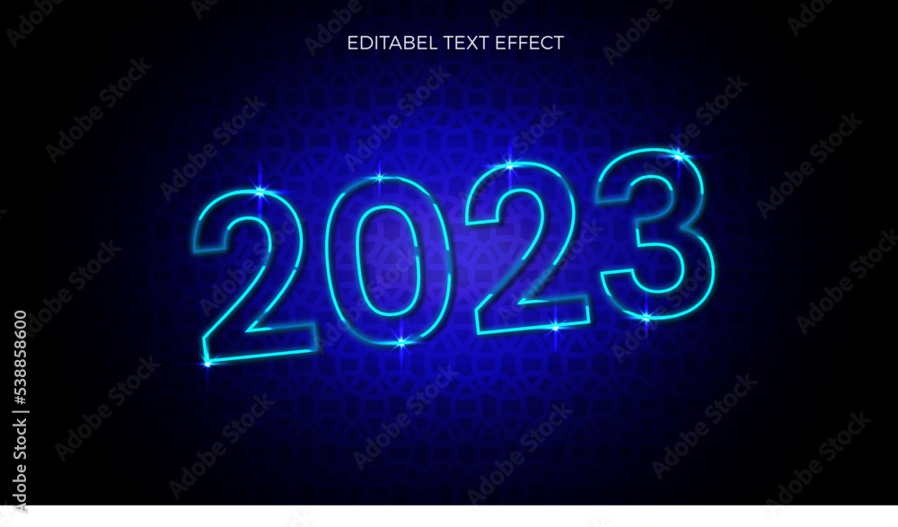 2023 New Year 3D Style Vector Text Effect 2023 New Year 3D Style Vector Text Effect