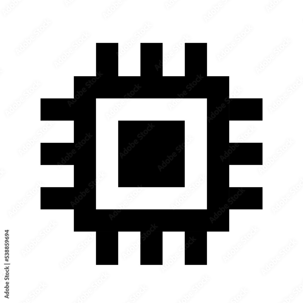 Processor Chip Flat Vector Icon Processor Chip Flat Vector Icon