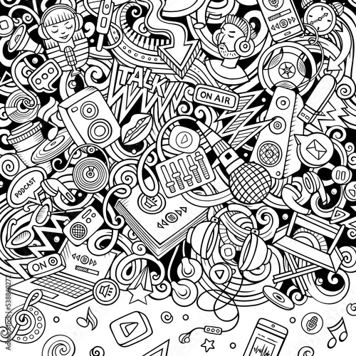Cartoon vector doodles Storytelling frame