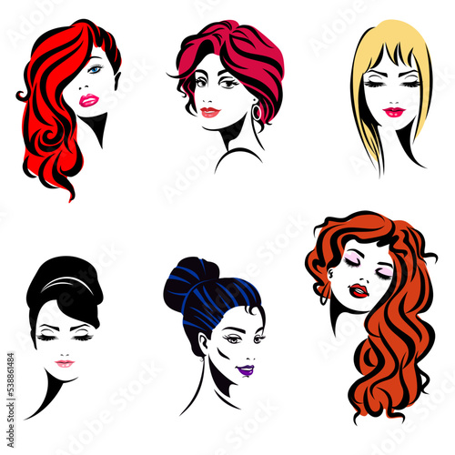 Hair and makeup themed female portraits and hairstyles 
