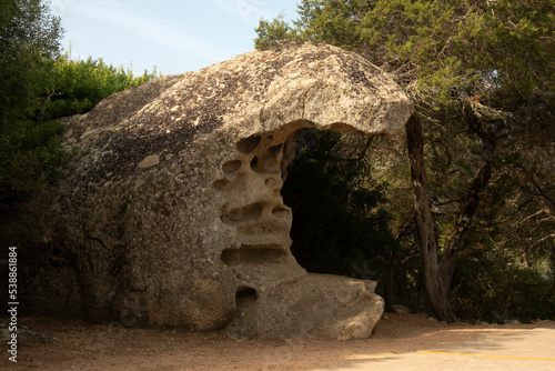 Bizarre rock formations, withered Tafoni rocks in Caprera island, Palau, Sardinia, Italy photo