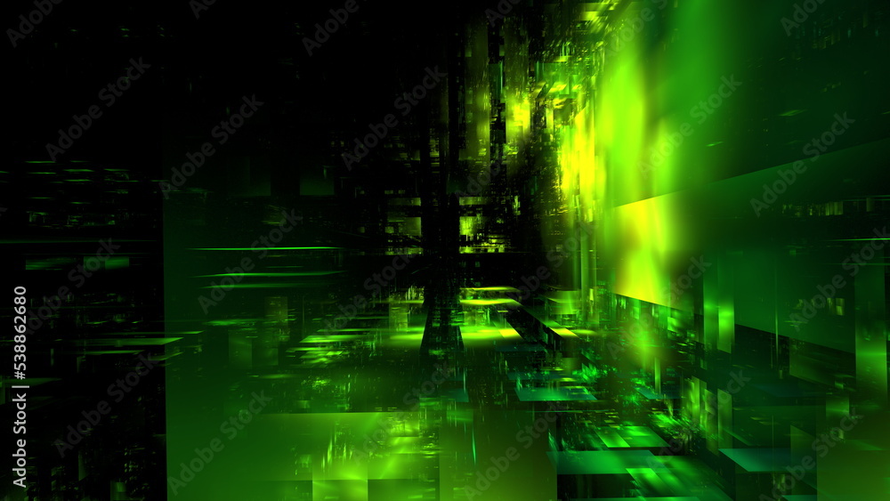 Naklejka premium Luminous technological abstract background. Digital technologies, cloud computing, digital future. 3d illustration