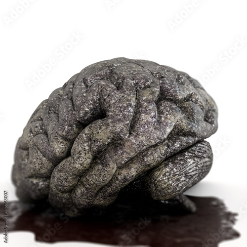 zombie brain isolated on white background