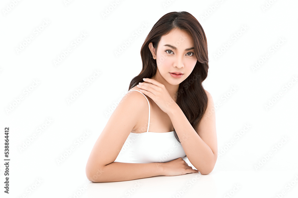 Beautiful young asian woman with clean fresh skin on white background, Face care, Facial treatment, Cosmetology, beauty and spa, Asian women portrait. Beautiful young asian woman with clean fresh skin on white background, Face care, Facial treatment, Cosmetology, beauty and spa, Asian women portrait.