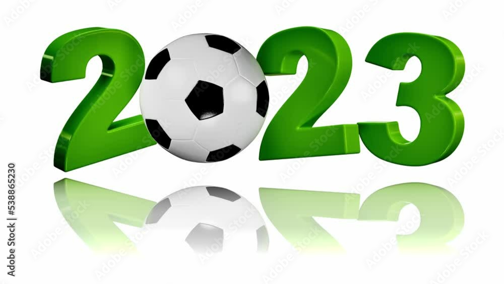 Football 2023 design in Infinite Rotation on White Football 2023 design in Infinite Rotation on White
