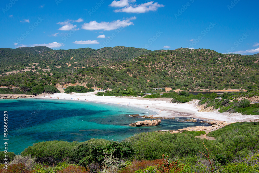 Piscinni bay, beach with crystal clear waters in southwest Sardinia, Domus de Maria