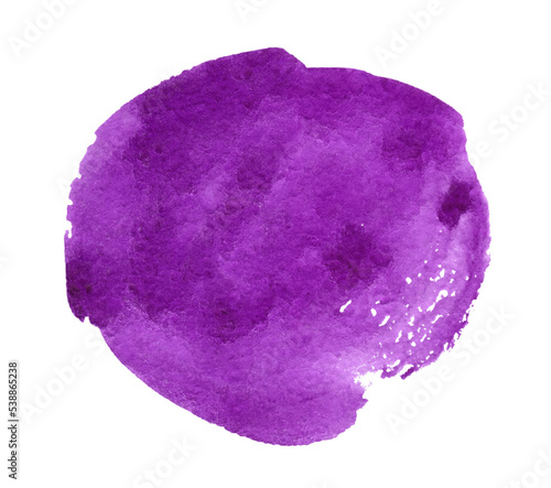 Purple watercolor isolated abstract spot with divorces and borders. Watercolor frame with copy space for text