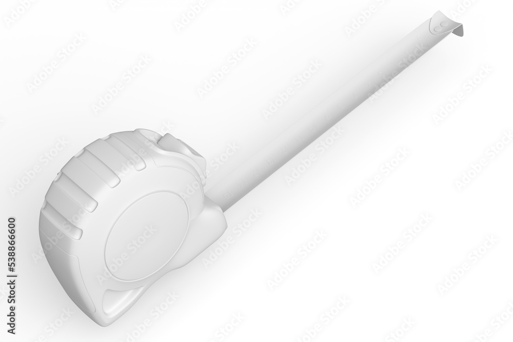 Carpenter measuring tape on white monochrome background with imperial units Carpenter measuring tape on white monochrome background with imperial units