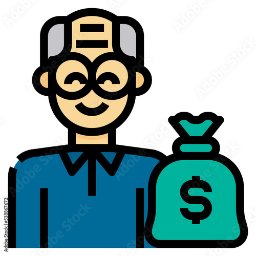 retirement fund filled outline icon