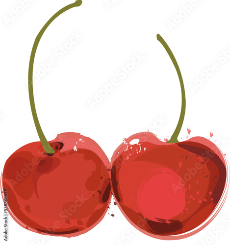 Las dulces cerezas rojas brillantes de la pasi√≥n.
