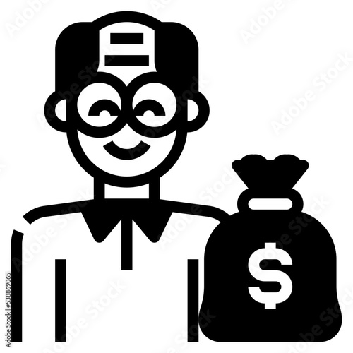 retirement fund outline icon