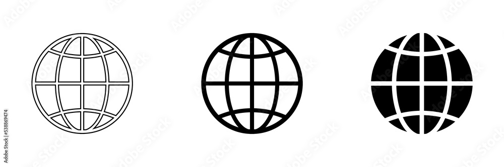 Earth Globes icons in web design. Earth Globe in modern simple flat design. World Maps web icons. Simple Globe icons. Vector illustration Earth Globes icons in web design. Earth Globe in modern simple flat design. World Maps web icons. Simple Globe icons. Vector illustration