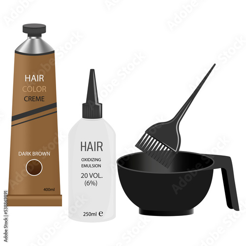 Hair Coloring Kit Cartoon Illustration