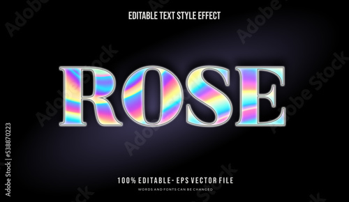 Holograhic text style effect. Editable vector fonts