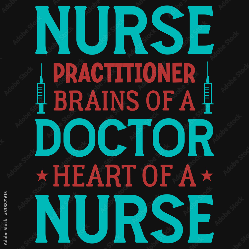 Fototapeta premium Nurse typography tshirt design
