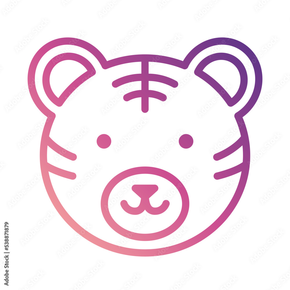 Tiger Cute Face Icon Tiger Cute Face Icon