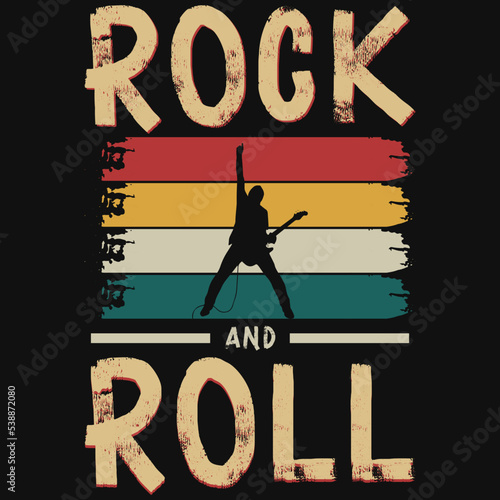 Rock and roll music tshirt design
