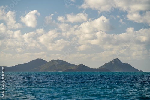 tropical island at the coral reef in australia