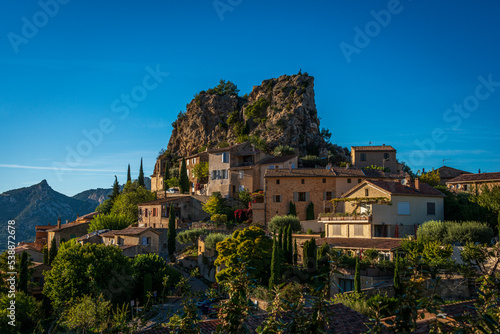 The beautiful provencal hill top village of La Roque Alric in the Dentelles de Montmirail, provence France,